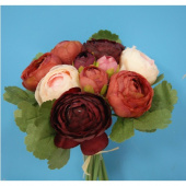 Искусственное растение Букет ранункулусов розово-бордовый24 см