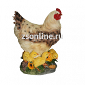Фигура садовая Курица с цыплятами 26,2*19,7*15см