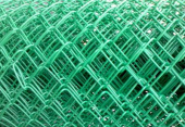 Сетка оцинкованная рабица с ПВХ покрытием яч. 55 х 55 мм d= 2,5 мм  зеленая (рулон 1,5 х 10 м)