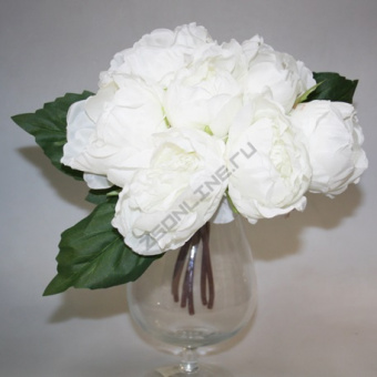 Цветок иск. Букет пионов 29 см (белый) 76-11270