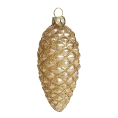 Шишка сосновая золотая перламутровая (стекло) 5х5х10,5 см