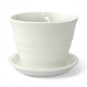 Кашпо керамическое Колибри глянец бел. d-10,5 см