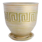 Кашпо керамическое Меандр коба олива d35см 12-234