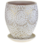 Кашпо керамическое Астра d21см h27cm белый жемчуг