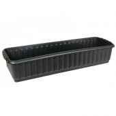 Ящик для цветов черный без дренажной решетки (Радиан)  594х190х122 мм