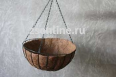 Корзина подвесная, круглая с кокосовым вкладышем 40 см
