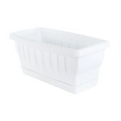 Балконный ящик Natura + прикр. подд. 50*23; h26 см; 16,5л белый * 30204