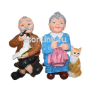 Фигура садовая Бабушка и дедушка на пеньках 98см