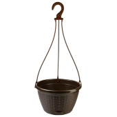 Кашпо пластиковое  подвесное 4,5л тёмно-коричневый 