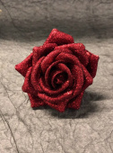 Роза на клипсе бордо, 6х8 см, 1069092