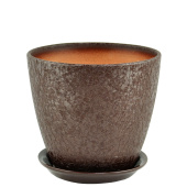 Кашпо керамическое Бутон Винил 18см 3,8л шоколад