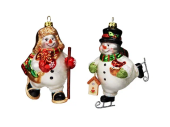 Снеговички-спортсмены (стекло) асс. из 2-х, 12 см	