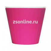 Горшок  пластиковый  Ибис с двойным дном 13х11,2см, темно-розовый-белый, 1,0л