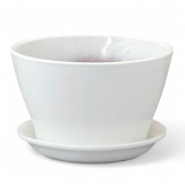 Кашпо керамическое Беллита глянец белый d-12 см