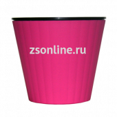 Горшок  пластиковый Ибис с двойным дном 13х11,2 темно-розовый-черный 1л