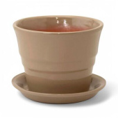 Кашпо керамическое Колибри глянец капучино d-10,5 см