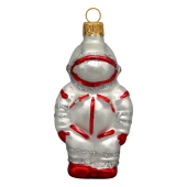 Ёлочное украшение "Космонавт" красный, в подарочной упаковке h-11 см