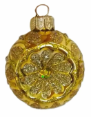 Шар "Фонарик"1(золотой), 75 мм., в подарочной упаковке