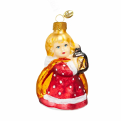 Ёлочное украшение "Ангелочек с фонариком", в подарочной упаковке h-10 см