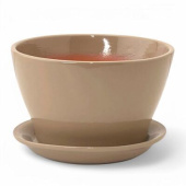 Кашпо керамическое Беллита глянец капучино d-12 см