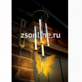 Светильник садовый на солнечной батарее Бабочки (4шт) с колокольчиком Музыка ветра