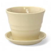 Кашпо керамическое Колибри глянец беж. d-10,5 см