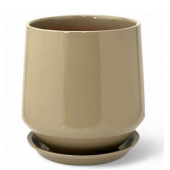 Кашпо керамическое Виктория глянец капучино d-13 см h16 см