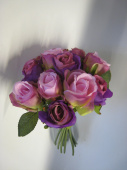 Искусственное растение Букет Роз розово-фиолетовый 34 см 11323