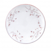 Декоративная тарелка круглая Ветвь оливы малая, белая
