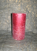Свеча глиттерованная красная, 7x7x13 см