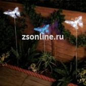 Светильник садовый на солнечной батарее на стержне Бабочка