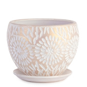 Кашпо керамическое Астра классика бе./жемч.d20см 25-123