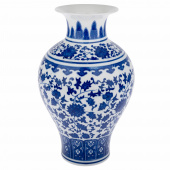 Ваза "Шинуазри Blue" (керамика), цвет белый-синий, 12x22 см