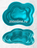 Декоративный садовый пруд Байкал 2300л, 3100х2300х750 см, голубой