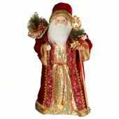 Дед Мороз в красно-золотой шубе с золотым посохом, 60 см
