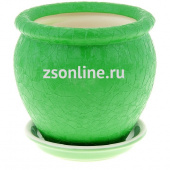 Горшок керамический Вьетнам №4 шелк зеленый, 011-4-048