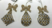Капля Мозаика прозрачно-золотая, ассортимент из 3-х, 7х15 см