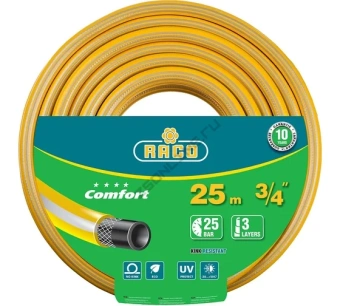 Шланг RACO COMFORT поливочный 3/4х25м, 25 атм., трехслойный армирмированный