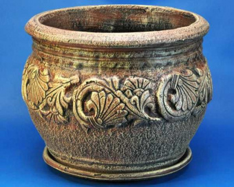 U102 Горшок Палермо d41см (корич.) с поддоном