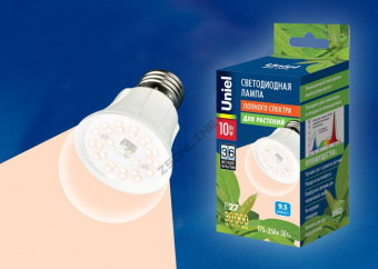 Лампа светодиодная для растений LED-A60-10W / SPFR /E27 / CL PLP01WH