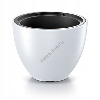 Кашпо пластиковое HEOS d47 h36см 31/47л белый (white) с вкладышем DBHEM470-S449