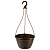 Кашпо пластиковое  подвесное 4,5л тёмно-коричневый 