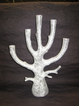 Подсвечник  Дерево (керамика), цвет серебро