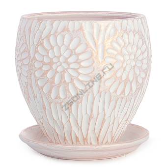 Горшок керам.Астра конус бел/жемч.d18см h19.5cm 3,4L 26-223