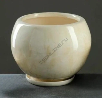 Горшок керамический Шар №1 бежевый d34см h25см 16л