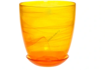 Кашпо Органза №5 жел.-оранжевый стекло 19,5 см