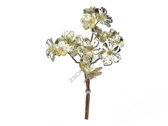 Букетик Цветущая вишня шампань металлик 30 см