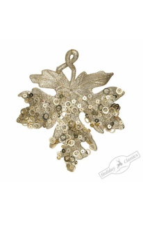 Лист золотой с пайетками 12 см