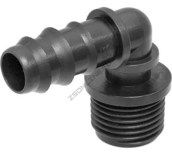 Уголок для трубки капельного полива 16мм с внешней резьбой 1/2"