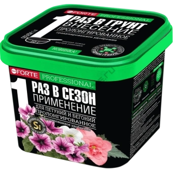 Удобрение Bona Forte сухое гранулированное пролонгированное Для петуний и бегоний с биодоступным кремнием, ведро 1 л